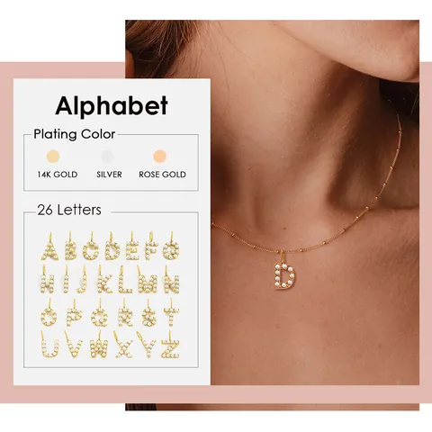 Minimalistische Edelstahl Anfangsbuchstabe Anhänger Halskette Mit Kunstperle Für Damen Gold Silber Vergoldet Schmuck Geschenk