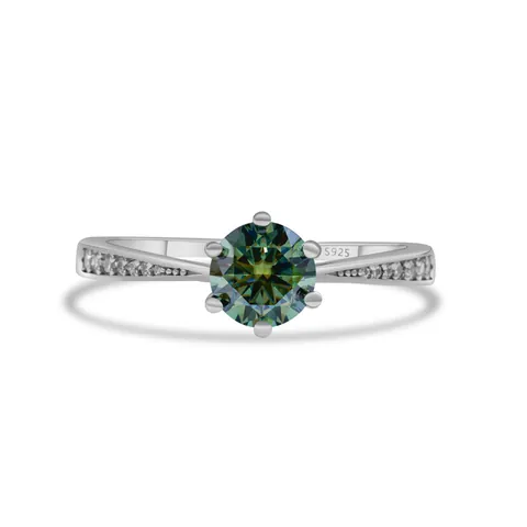 925 Sterling Silver Moissanite Ring For Women Classic Six Prong Royal Crown Engagement Ring Elegant Zirconia Jewelry Gift