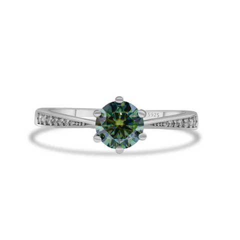 925 Sterling Silver Moissanite Ring For Women Classic Six Prong Royal Crown Engagement Ring Elegant Zirconia Jewelry Gift
