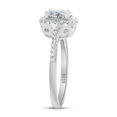 925 Sterling Silver Moissanite Halo Ring For Women Sparkling Round Cut Colorful Zirconia Stone Wedding Engagement Fashion Jewelry Finger Ring Gift