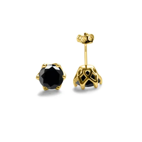 Classic Round Brilliant Cut Moissanite Stud Earrings With 925 Sterling Silver Earring Post Gold Plated Six Prong Crown Fine Jewelry For Women
