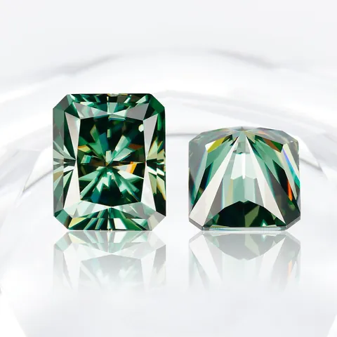 Radiant Smaragd Slijpvorm Blauwgroen Moissaniet Losse Steen Rechthoek Edelsteen Met GRA Certificaat Voor DIY Sieraden