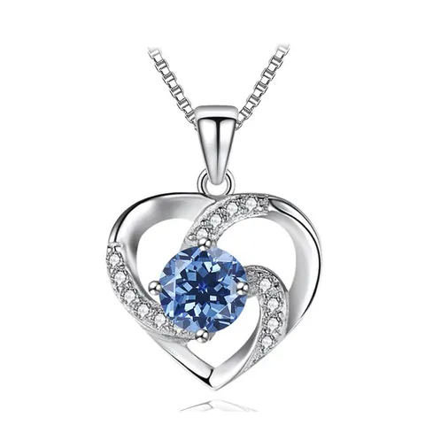 925 Sterling Silver Moissanite Heart Pendant Necklace For Women Elegant Intertwined Heart Box Chain Jewelry Gift For Her