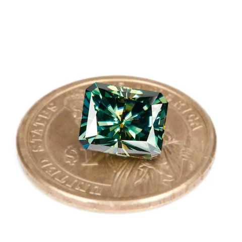 Radiant Smaragd Slijpvorm Blauwgroen Moissaniet Losse Steen Rechthoek Edelsteen Met GRA Certificaat Voor DIY Sieraden