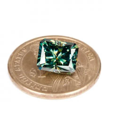 Radiant Smaragd Slijpvorm Blauwgroen Moissaniet Losse Steen Rechthoek Edelsteen Met GRA Certificaat Voor DIY Sieraden