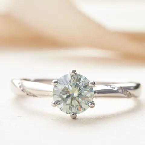 Klassischer 925 Sterlingsilber Moissanit Ring Sechs Krallen Pflaumenblüten Schliff Funkelnder Verlobungsring Für Damen Geschenk
