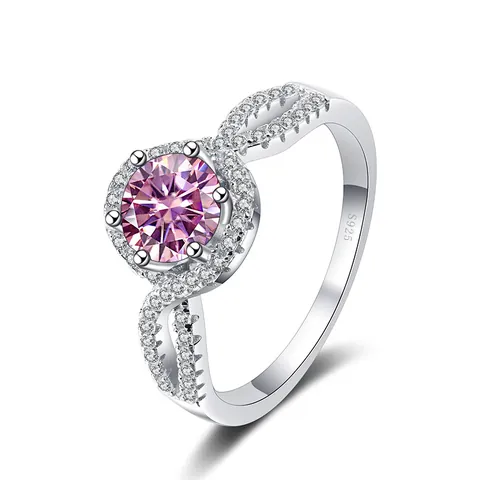 925 Sterling Silver Moissanite Ring Brilliant Round Cut Twisted Infinity Band Engagement Wedding Fine Jewelry For Women Gift