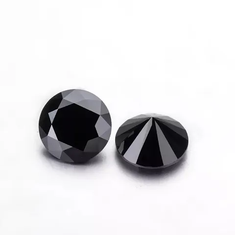 Zwarte Moissaniet Losse Edelsteen Ronde Briljante Slijpvorm Synthetische Koolstof Siliconen Edelstenen Voor Sieraden Maken DIY Materiaal