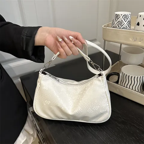 Damen Vintage Schlangenmuster Achseltasche PU Leder Schulter Baguette Tasche Kleine Quadratische Hobo Tasche Für Täglich Pendeln Büro