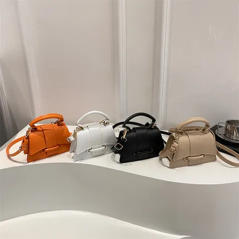 Moderne Minimalistische PU Lederen Handtas Voor Vrouwen Vintage Zandloper Trapezium Kleine Vierkante Schoudertas