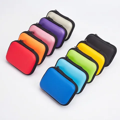 EVA Hard Shell Earphone Storage Case Portable Zipper Pouch For Data Cable Coin Organizer Shockproof Travel Bag