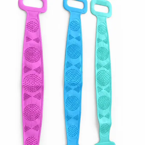 Silicone Back Scrubber For Shower Double Sided Exfoliating Bath Belt For Body Deep Clean Massage Shower Belt Flexible Wash Strap Scrub Brush