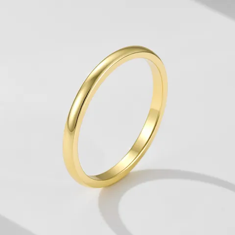 Minimalist 925 Sterling Silver Gold Plated Band Ring For Women European Classic Polished Thin Circle Finger Ring Jewelry