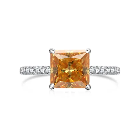 Princess Cut Moissanite 925 Sterling Zilveren Ring Met GRA-certificaat Luxe Pave-zetting Verloving Bruiloft Sieraden Voor Vrouwen