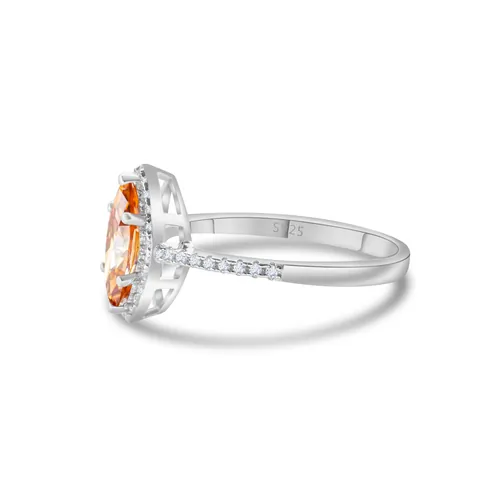 Luxury S925 Sterling Silver Marquise Cut Moissanite Ring For Women Sparkling Halo Pave Wedding Engagement Jewelry Gift