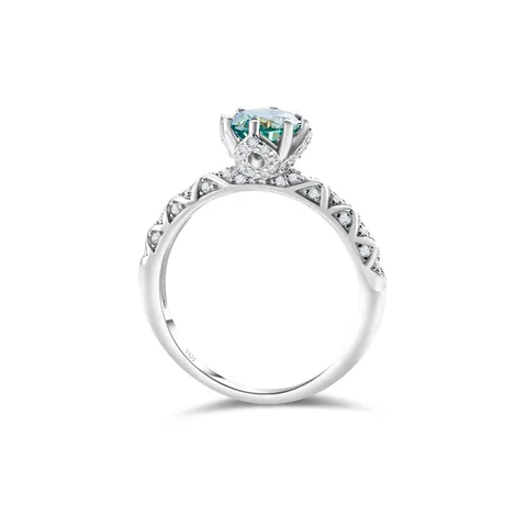 Vintage Luxury 925 Sterling Silver Ring Entwined Vine Design With Round Synthetic Moissanite Zirconia Gemstone For Women Jewelry Gift