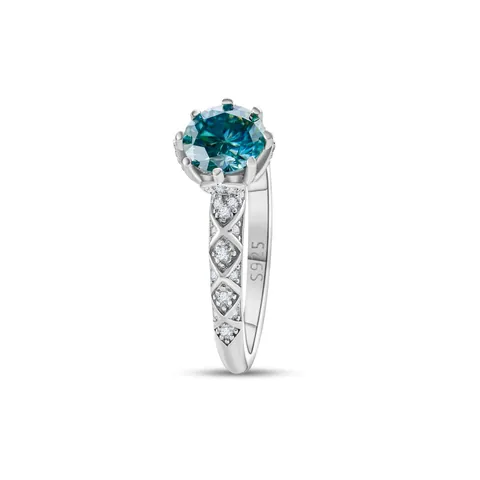 Vintage Luxury 925 Sterling Silver Ring Entwined Vine Design With Round Synthetic Moissanite Zirconia Gemstone For Women Jewelry Gift