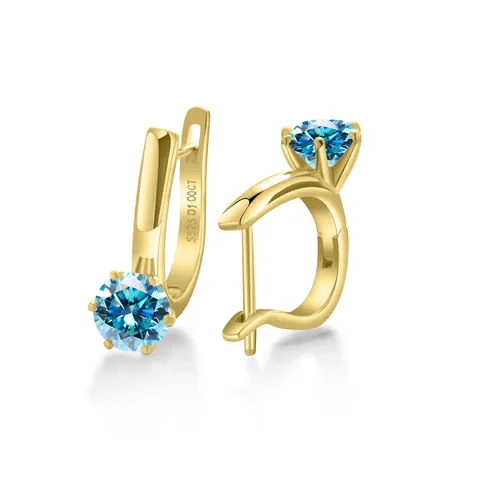 Klassieke 925 Sterling Zilveren Moissanite Hoop Oorbellen Voor Dames Verguld Ronde Zirkonia Sieraden Cadeau