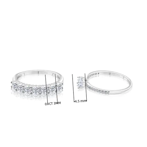 925 Sterling Silver Moissanite Ring Set For Women Luxury Round Cut Stackable Crown Engagement Ring Wedding Jewelry