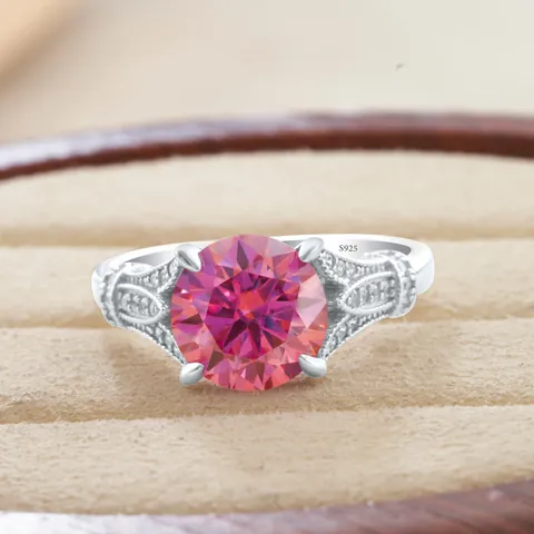 Lussuoso Set di Anelli in Moissanite Taglio Rotondo Argento Sterling 925 Gioielli da Matrimonio Fidanzamento Per Donna Con Certificato GRA