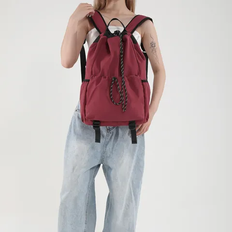 Koreanisch Nylon Kordelzug Eimer Rucksack Damen Große Kapazität Schultasche Vielseitiger Urban Casual Reise Rucksack Für Studenten Daypack