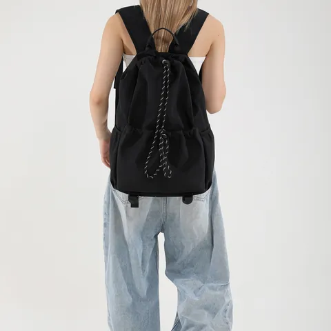 Koreanisch Nylon Kordelzug Eimer Rucksack Damen Große Kapazität Schultasche Vielseitiger Urban Casual Reise Rucksack Für Studenten Daypack