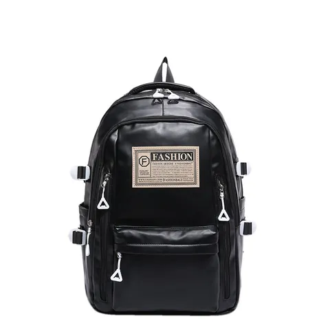 Women Men Fashion PU Leather Backpack Large Capacity School Bag Student Bookbag Urban Casual Travel Daypack College Bag