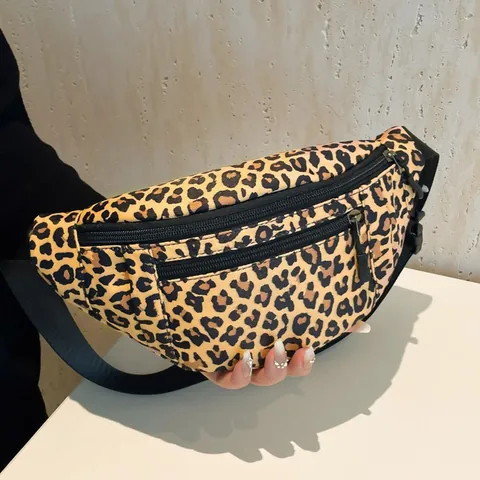 Λεοπάρ Τσαντάκι Μέσης από Νάιλον Μόδα Streetwear Τσάντα Στήθους Γυναικεία Τσάντα Χιαστί Σπορ Ταξίδια Μαθητική Καθημερινή Τσάντα