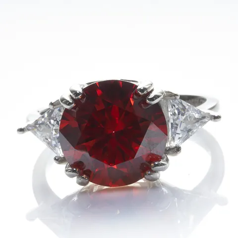 Luxus 5 Karat Rundschliff Moissanit Ring Für Herren Damen Versilbert Drei Steine Design Verlobung Hochzeit Schmuck