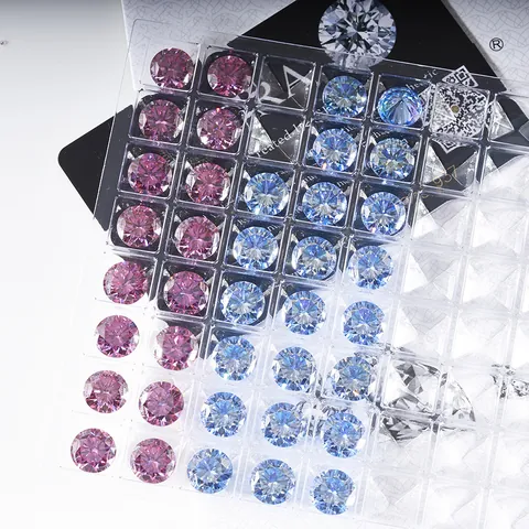 Rond Briljant Geslepen Kleurrijke Moissanite Losse Edelsteen Met GRA Certificaat Vergalvaniseerd Synthetisch Siliciumcarbide Sieraden DIY