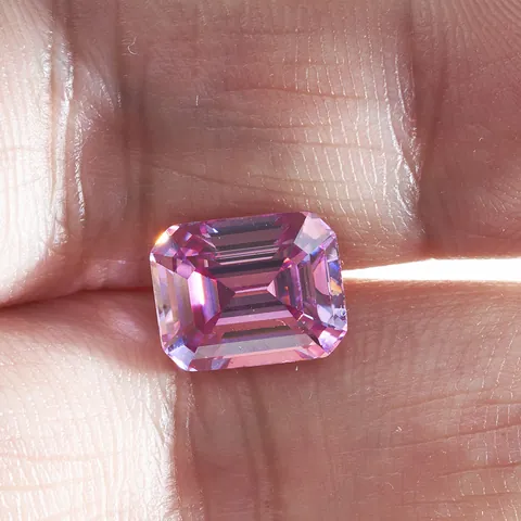 Roze Emerald Slijpvorm Moissaniet Losse Steen Voor DIY Sieraden Maken Elegante Gefacetteerde Synthetische Moissaniet Edelsteen