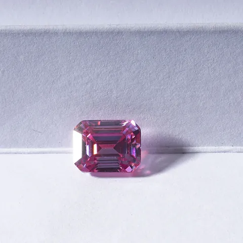 Roze Emerald Slijpvorm Moissaniet Losse Steen Voor DIY Sieraden Maken Elegante Gefacetteerde Synthetische Moissaniet Edelsteen