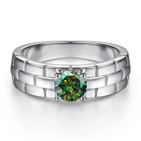 Creative Watch Strap Style 925 Sterling Silver Ring For Men Women Round Cut Moissanite Inlaid Fashion Jewelry Band Ring