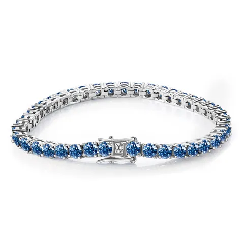 Luxury Colorful Moissanite Tennis Bracelet 925 Sterling Silver Round Cut Lab Diamond Hip Hop Bracelet For Men Women Jewelry