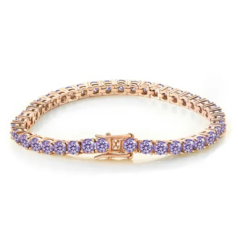 925 Sterling Silver 4mm Light Purple Moissanite Tennis Bracelet GRA Certificate Pass Diamond Tester Hip Hop Men Women Jewelry