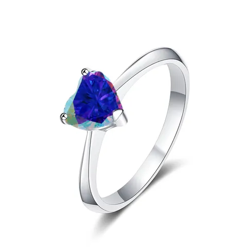Heart Cut Moissanite Ring 925 Sterling Silver For Women Engagement Wedding Band With GRA Certificate Multi Color Fine Jewelry Gift