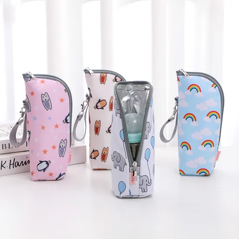 Bolsa Térmica para Biberón de Tela Oxford con Papel de Aluminio Portátil Patrones de Dibujos Animados Accesorios Bolsa Mamá