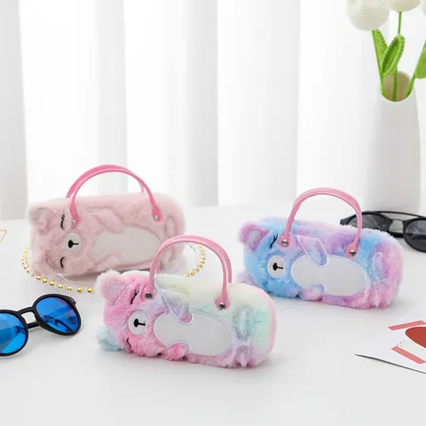 Süßes Bären Brillenetui Aus Plüsch Für Kinder Tragbare Handtasche Brillen Aufbewahrungstasche Cartoon Tier Weicher Schutz