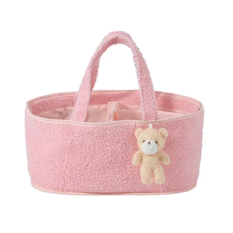 Teddyvlies Windel Organizer Niedlicher Bär Anhänger Aufbewahrungskorb Faltbar Tragbar Babyzimmer Organizer Tasche