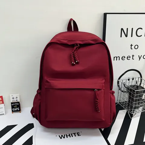 Minimalist Nylon Large Capacity Backpack For High School Students Fashion Street Style Travel School Bag For Women Men