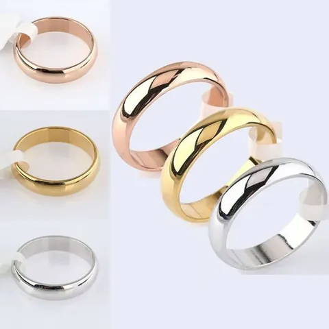 Minimalistischer Edelstahl Schlichter Ring Für Herren Damen Pärchen Hochglanzpoliert Geometrisches Rundes Band Gold Silber Schwarz Roségold Regenbogen Ring Schmuck Geschenk