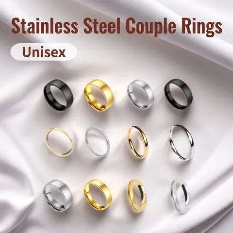 Minimalistischer Edelstahl Schlichter Ring Für Herren Damen Pärchen Hochglanzpoliert Geometrisches Rundes Band Gold Silber Schwarz Roségold Regenbogen Ring Schmuck Geschenk