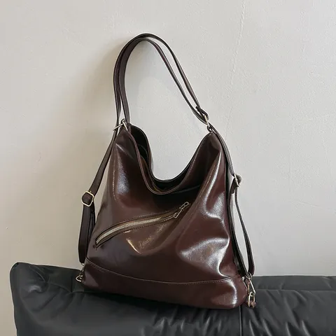 Bolso Tote de Mujer de Piel PU de Gran Capacidad Vintage Multiusos Bolso de Hombro Moda Mochila Bandolera de Mano