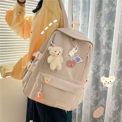Zaino Scolastico In Nylon Casual Per Adolescenti Grande Capienza Cartella Per Studenti Zainetto Da Viaggio Leggero Unisex