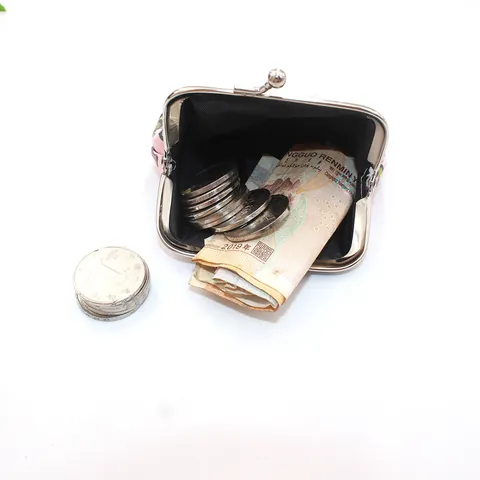 Mini Monedero de Cuero PU Con Estampado de Mariposas Vintage Con Cierre de Beso de Metal Cartera Pequeña Portátil Para Mujer