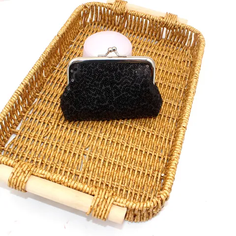 Glimmende Pailletten Muntportemonnee Voor Dames Kinderen Mini Vintage Kusssluiting Metalen Frame Kleine Sieraden Opbergtas