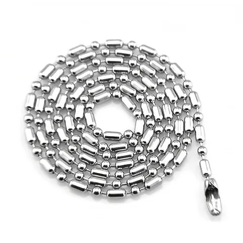 Minimalist Iron Round Bead Bamboo Style Chain Necklace For Unisex DIY Jewelry Accessory Silver Electroplated Link Chain