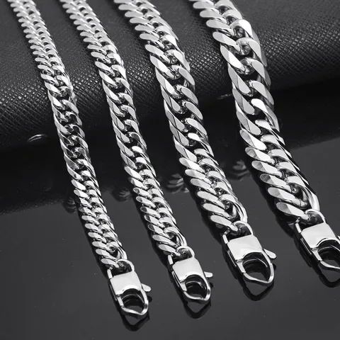 Minimalistische Roestvrijstalen Cubaanse Schakelketting Armband Voor Heren Dames Punk Street Fashion Sieraden Niet-vervagende Curb Chain