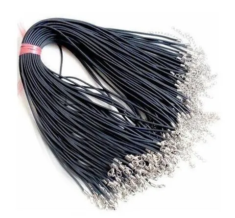 Minimalist Black Wax Rope Necklace Cord With Silver Alloy Lobster Clasp And Adjustable Extension Chain For Pendant DIY Jewelry Making Men Women