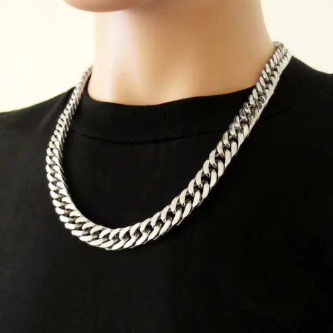 Ανδρικό Γυναικείο Ανοξείδωτο Ατσάλι Cuban Link Αλυσίδα Κολιέ Τιτάνιο Χάλυβας Γυαλισμένο Hip Hop Κοσμήματα Δώρο